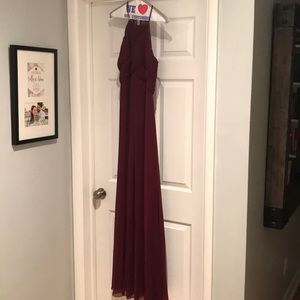 Wine #Levkoff Bridesmaid Dress